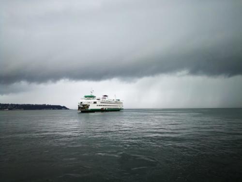Ferry and Clouds Vashon Route